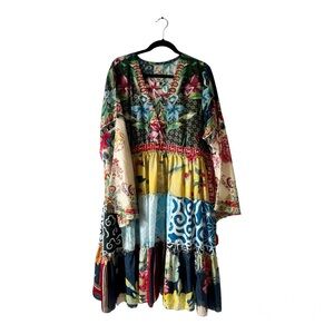 NWOT Johnny Was Silk Dunas Midi Dress (XL)